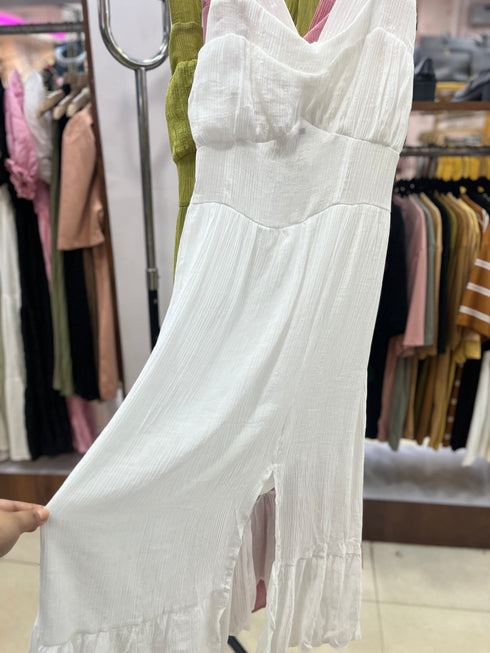 Side Slit Sleeveless Back Bow Decor Long Dresses